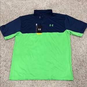 Under Armour Men’s Golf Performance Green and Blue Polo Shirt size XL